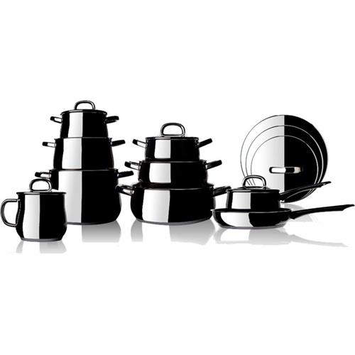TREM DE COZINHA FLAMA 318FL ( Aço inox  - Linha bojuda - 9 peças - Acabamento polido brilh... )