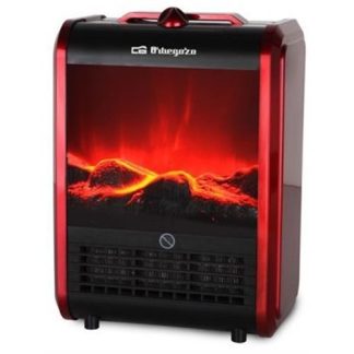 SALAMANDRA ORBEGOZO 1500W.24x34C-CM901 ( Vermelho  - Efeito fogo real - Desenho lustroso  - Até 3 ano... )