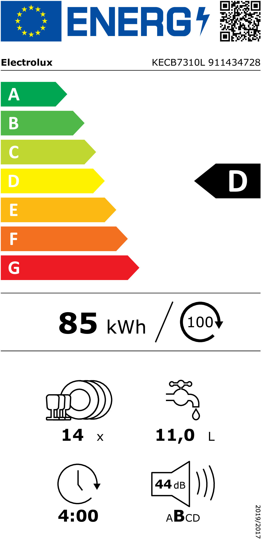 MÁQUINA LAVAR LOIÇA ENCASTRE ELECTROLUX KECB7310L( 14 Talheres - 8 P - 4 T ) - Image 2