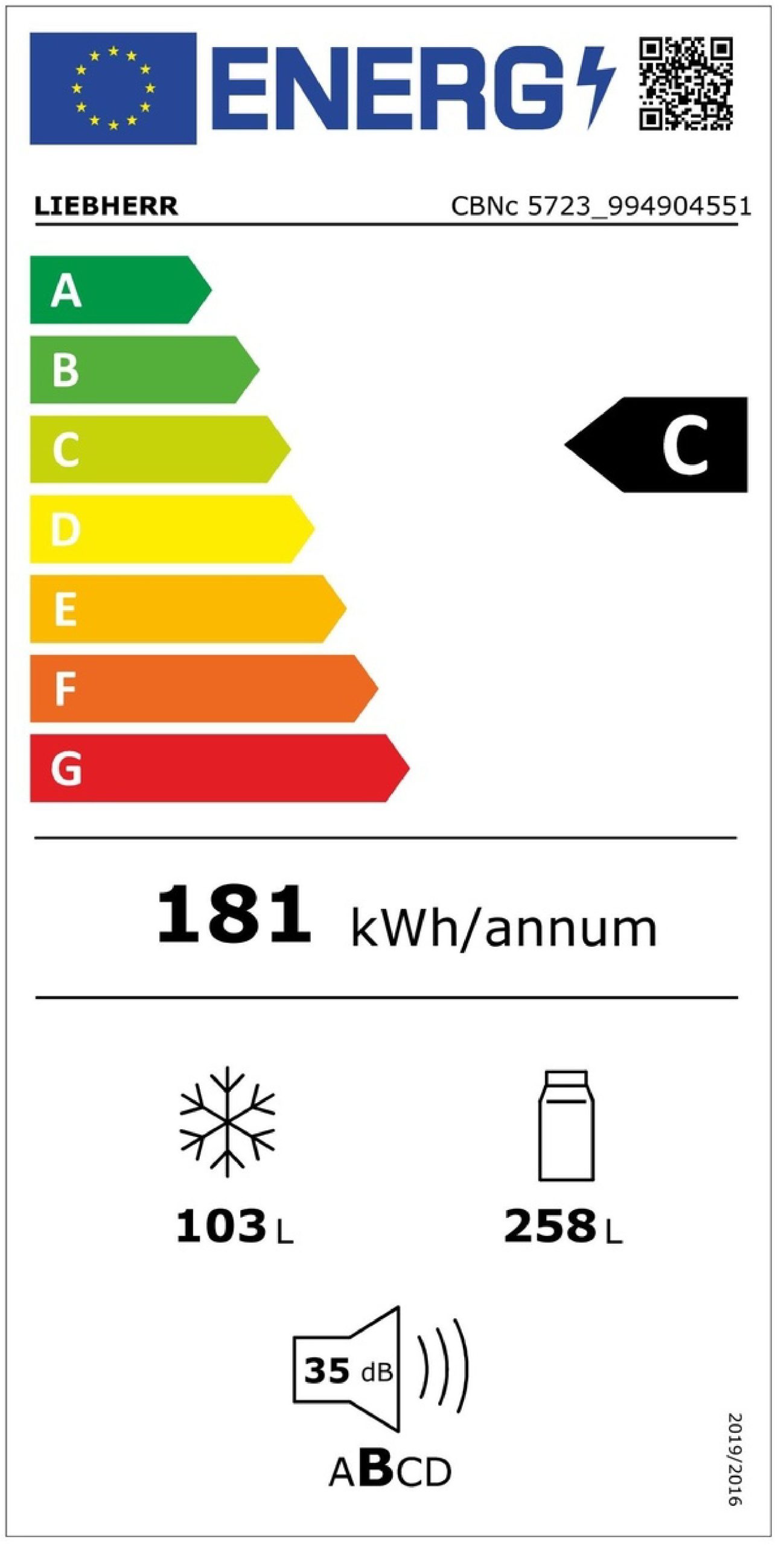 FRIGORÍFICO COMBINADO LIEBHERR CBNC5723( No Frost - Branco - 381 Litros ) - Image 2