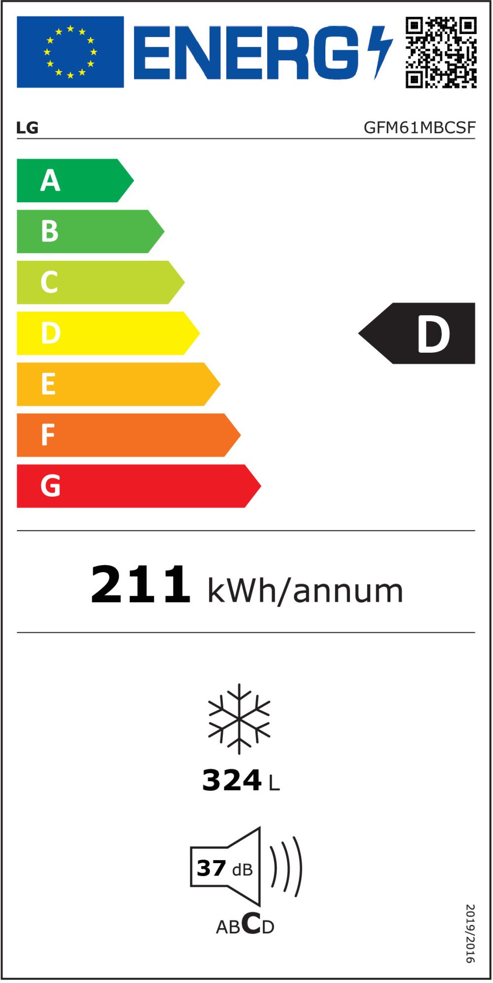 ARCA VERTICAL LG GFM61MBCSF( Total No Frost  - Inox  - 355 Litros ) - Image 2