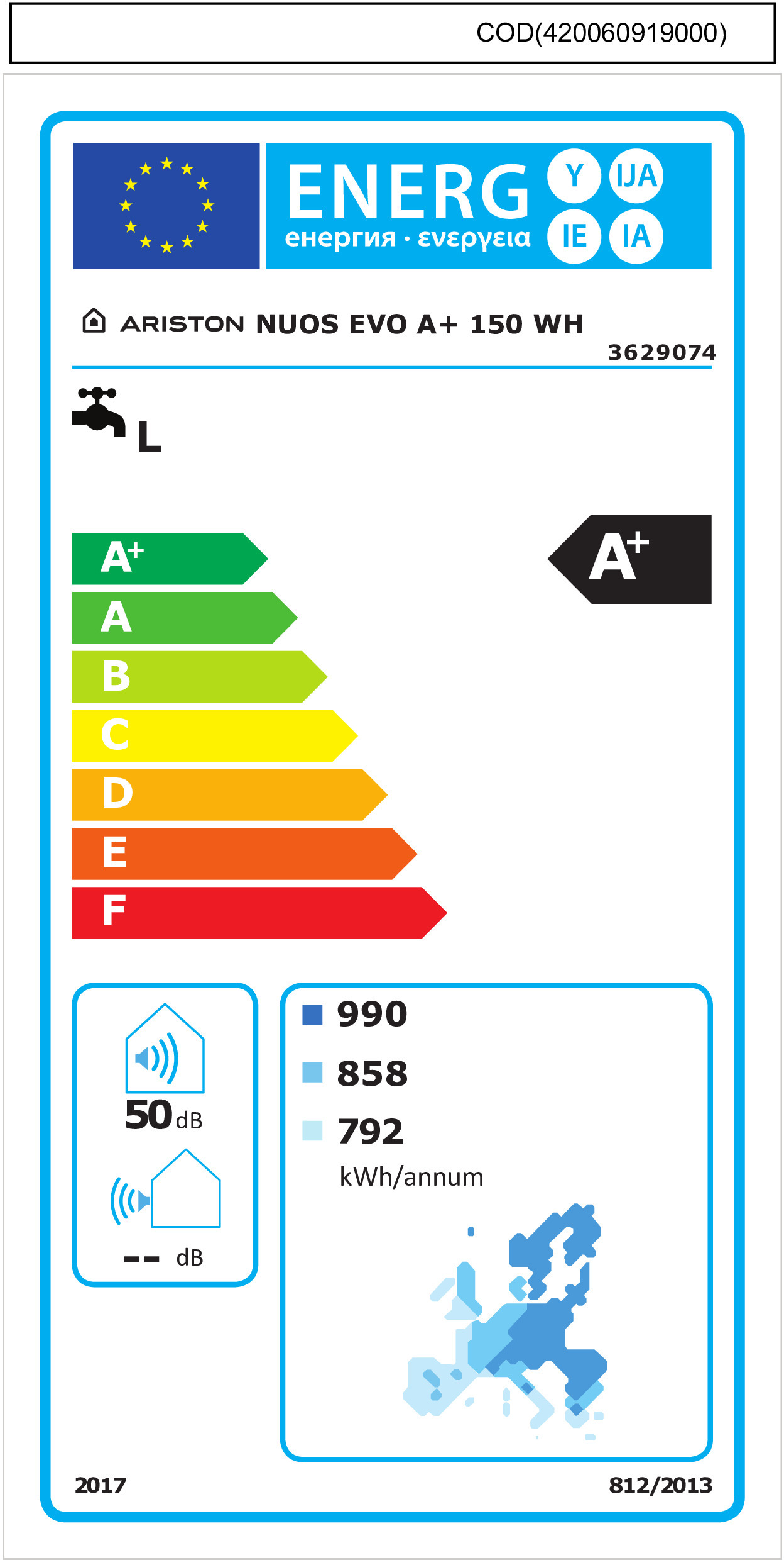 BOMBA DE CALOR ARISTON NUOS EVO A+ 150W( 147 Litros - 1550 W - 8 Bares ) - Image 2