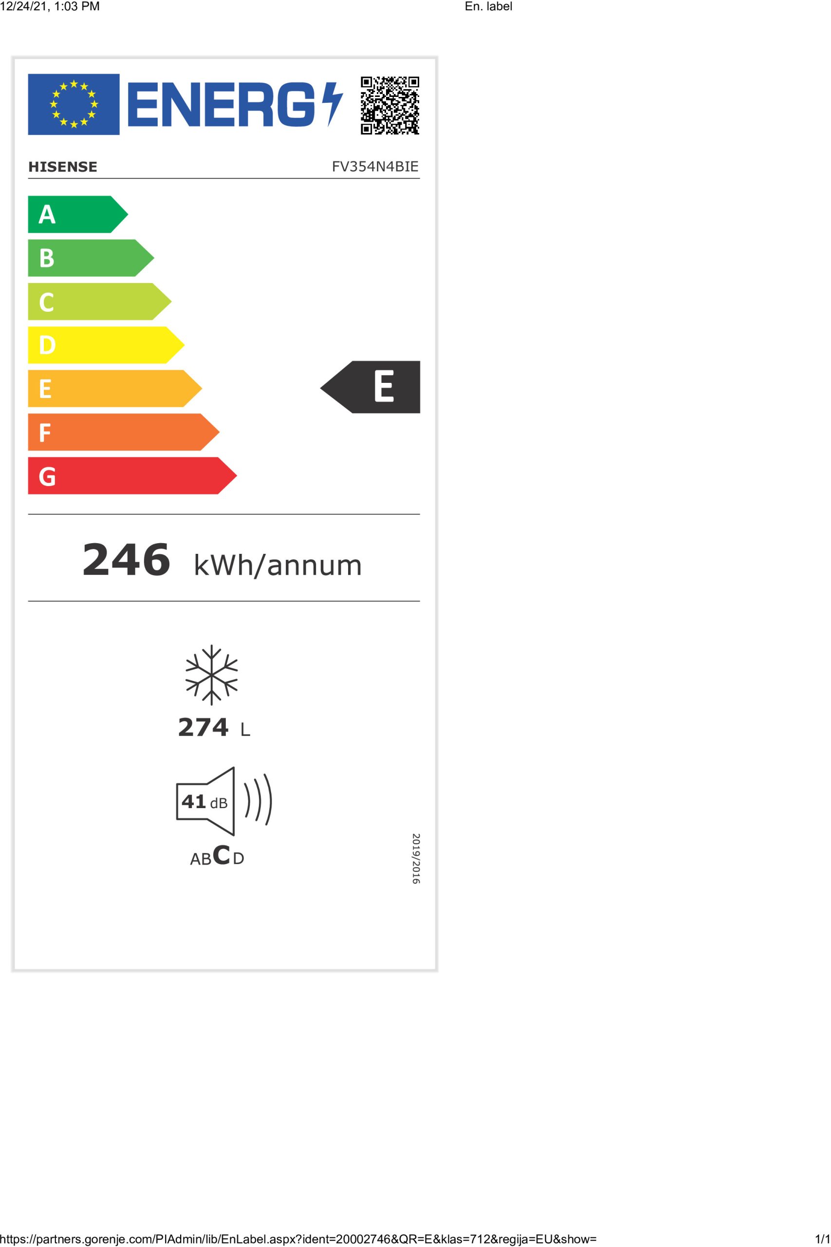 ARCA VERTICAL HISENSE FV354N4BIE( No Frost - Cinzento / Aço - 274 Litros ) - Image 2