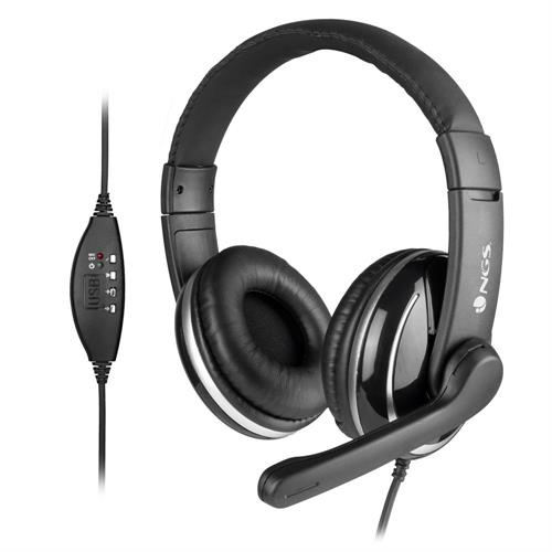 AUSCULTADORES + MICROFONE GAMING NGS VOX800USB ( PC e Portátil - Preto - Tecnologia de filtragem e amplific... )