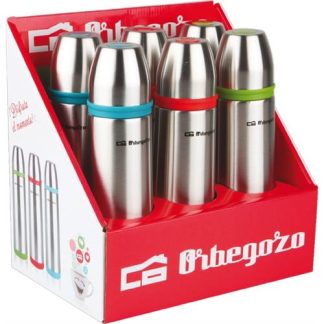 SET 6 TERMOS PARA LÍQUIDOS ORBEGOZO SETTRL5500 ( 0,5 Litros - Aço inoxidável  - Tampa com botão doseador - Co... )