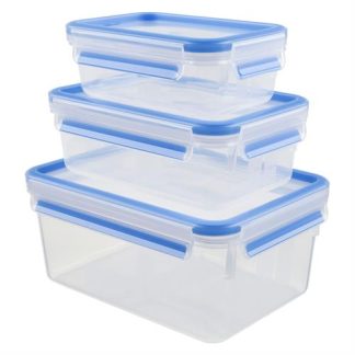 SET TEFAL 3xCAIXA HERMETICA-K3028912 ( 2,3 + 1 + 0,55 Litros - Plástico / Azul  - Sistema de fecho ... )