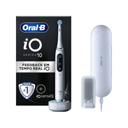 ESCOVA DE DENTES ELÉTRICA ORAL-B iO 10 BRANCA ( Recarregável  - Branco  - Visor Interativo - Tecnologia iO m... )