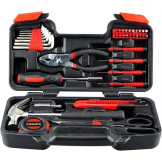 MALA FERRAMENTAS CASALS HH39 ( Preto / Vermelho  - 8 chaves Allen - Alicate - Fita de 3 met... )