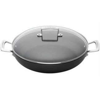 CAÇAROLA LE CREUSET ALUM. ANTIAD. BAIXA TNSPRO30 COM TAMPA( 30 cm - Alumínio forjado anodizado  - 3,6 Litros )