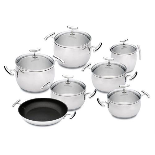 TREM DE COZINHA SILAMPOS YUMI GLASS ( Aço inoxidável (acabamento satinado) - Composto por: - Caça... )