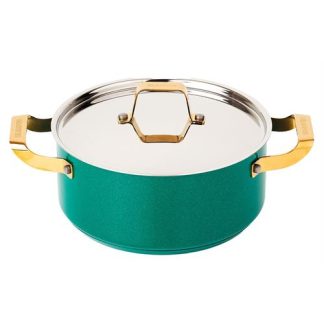 CAÇAROLA SILAMPOS 12MGO1020 ( 20 cm - Verde  - Tecnologia Impact Disc Plus - Asas em doura... )