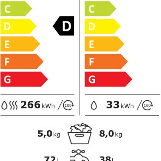 MÁQUINA DE LAVAR E SECAR ROUPA HISENSE WD5I8043BWF( 1400 rpm - 8 Kg - 5 Kg )