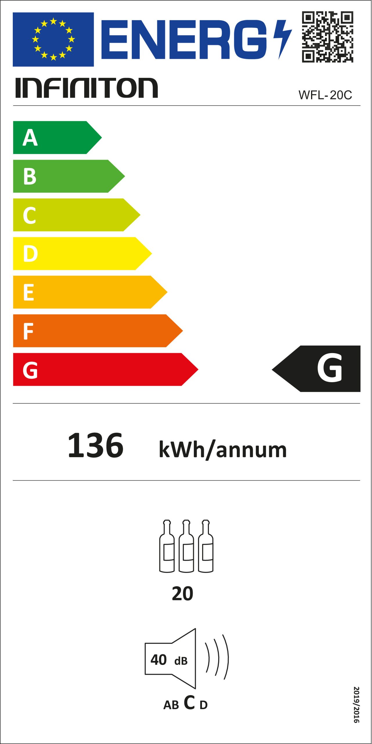 CAVE DE VINHO INFINITON WFL20C( 62 Litros - 20 - G )