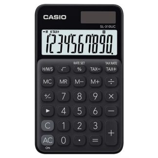 CALCULADORA CASIO BOLSO   -SL310UCBK ( Preto  - Visor de 10 dígitos - Cálculo de taxas - Cálculo de... )