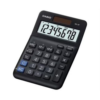 CALCULADORA CASIO SECRETARIA   -MS8F ( Preto  - Visor de 8 dígitos - Função de câmbio - Cálculo de ... )