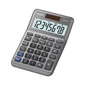 CALCULADORA CASIO SECRETARIA  -MS80F ( Silver  - Painel frontal em metal - Ecrã extra grande - Sina... )